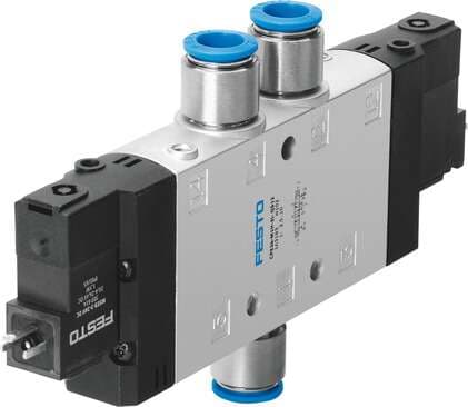 Festo 163175 solenoid valve CPE24-M1H-5J-QS-10 High component density Valve function: 5/2 bistable, Type of actuation: electrical, Width: 24 mm, Standard nominal flow rate: 1250 l/min, Operating pressure: 2 - 10 bar 163175 on Powermatic Associates
