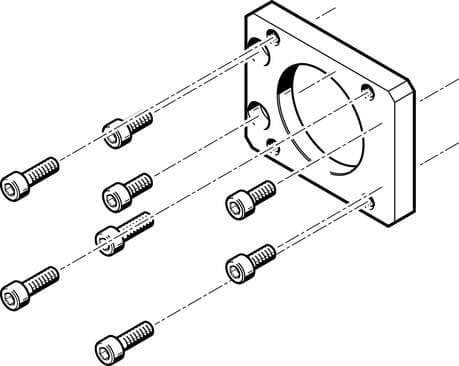 Festo 558177 motor flange EAMF-A-48B-55A Assembly position: Any, Storage temperature: -25 - 60 °C, Relative air humidity: 0 - 95 %, Ambient temperature: -10 - 60 °C, Interface code, motor in: 55A 558177 on Powermatic Associates