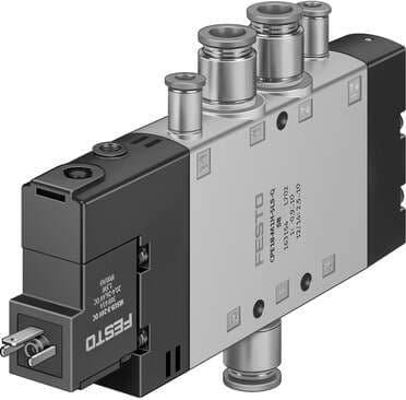Festo 163798 solenoid valve CPE18-M3H-5LS-QS-8 High component density Valve function: 5/2 monostable, Type of actuation: electrical, Width: 18 mm, Standard nominal flow rate: 850 l/min, Operating pressure: -0,9 - 10 bar 163798 on Powermatic Associates