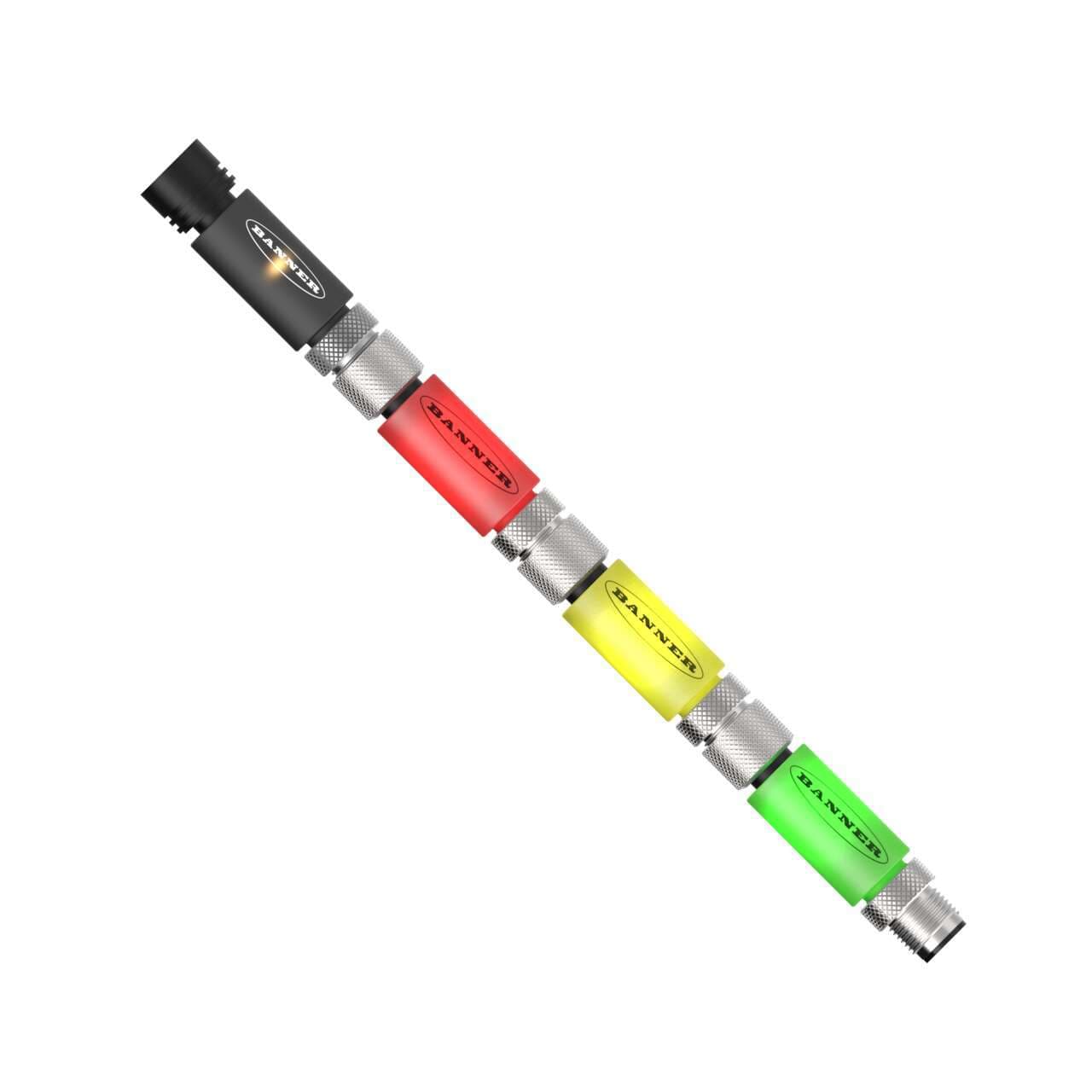 Banner TL15GYRAQ Banner TL15GYRAQ - TL15 Series Kit: 3-Color Audible In-Line Status Indicator; Voltage: 12 or 24 V dc; Housing: PVC; IP67; Input: PNP; Colors: Green, Yellow, Red; Male-Female 5-pin M12 Integral QD TL15GYRAQ on Powermatic Associates