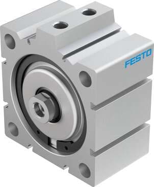 Festo 188338 short-stroke cylinder ADVC-100-20-I-P No facility for sensing, piston-rod end with female thread. Stroke: 20 mm, Piston diameter: 100 mm, Based on the standard: (* ISO 6431, * Hole pattern, * VDMA 24562), Cushioning: P: Flexible cushioning rings/plates at 188338 on Powermatic Associates