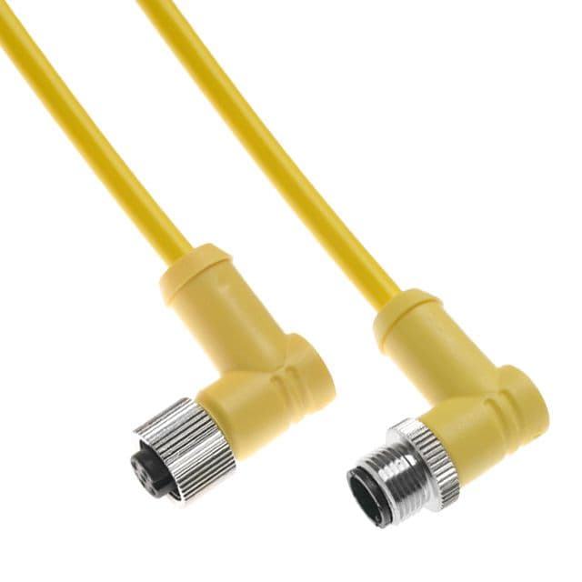 Mencom MDC-5MFP-1M-R MDC, Cordset, 5 Pole, Male Right Angle / Female Right Angle, 1M, 4A, Yellow, PVC, Nickel Plated Brass MDC-5MFP-1M-R on Powermatic Associates