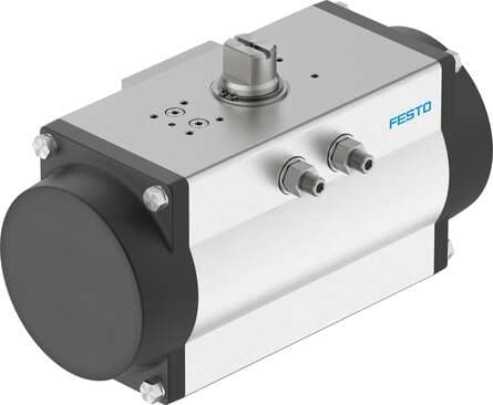 Festo 8102848 semi-rotary drive DFPD-240-RP-90-RS35-F10-R3-C-VDE2 Size of actuator: 240, Flange hole pattern: F10, Swivel angle: 90 deg, End-position adjustment range at 0°: -5 - 5 deg, End-position adjustment range at 90°: -5 - 5 deg 8102848 on Powermatic Associates