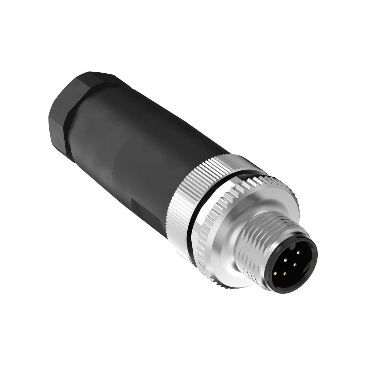 Banner BFW-M12M8-8X Banner BFW-M12M8-8X - Field Wireable: M12; 8-pin Straight Male; 22 AWG 6-8 mm Cable Range; Screw Terminal; PA+GF Black Body; Aluminum Alloy Coupling Nut BFW-M12M8-8X on Powermatic Associates