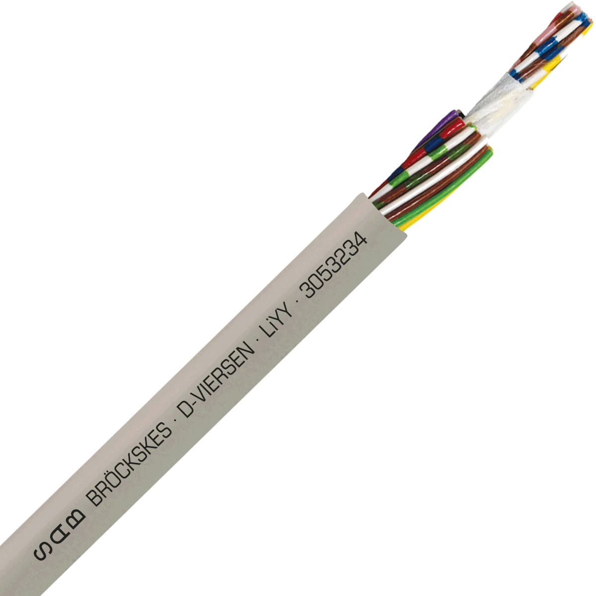 SAB 3053234 LiYY - 22 AWG/32, multi-conductor signal and control PVC cable with DIN color code 3053234 on Powermatic Associates