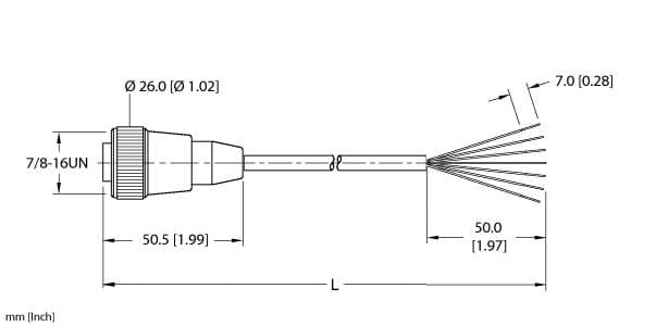 Turck RKM 61-2M/S90 RKM 61-2M/S90 Turck - RKM 61-2M/S90 Actuator and Sensor Cordset, Connection Cordset RKM 61-2M/S90 on Powermatic Associates