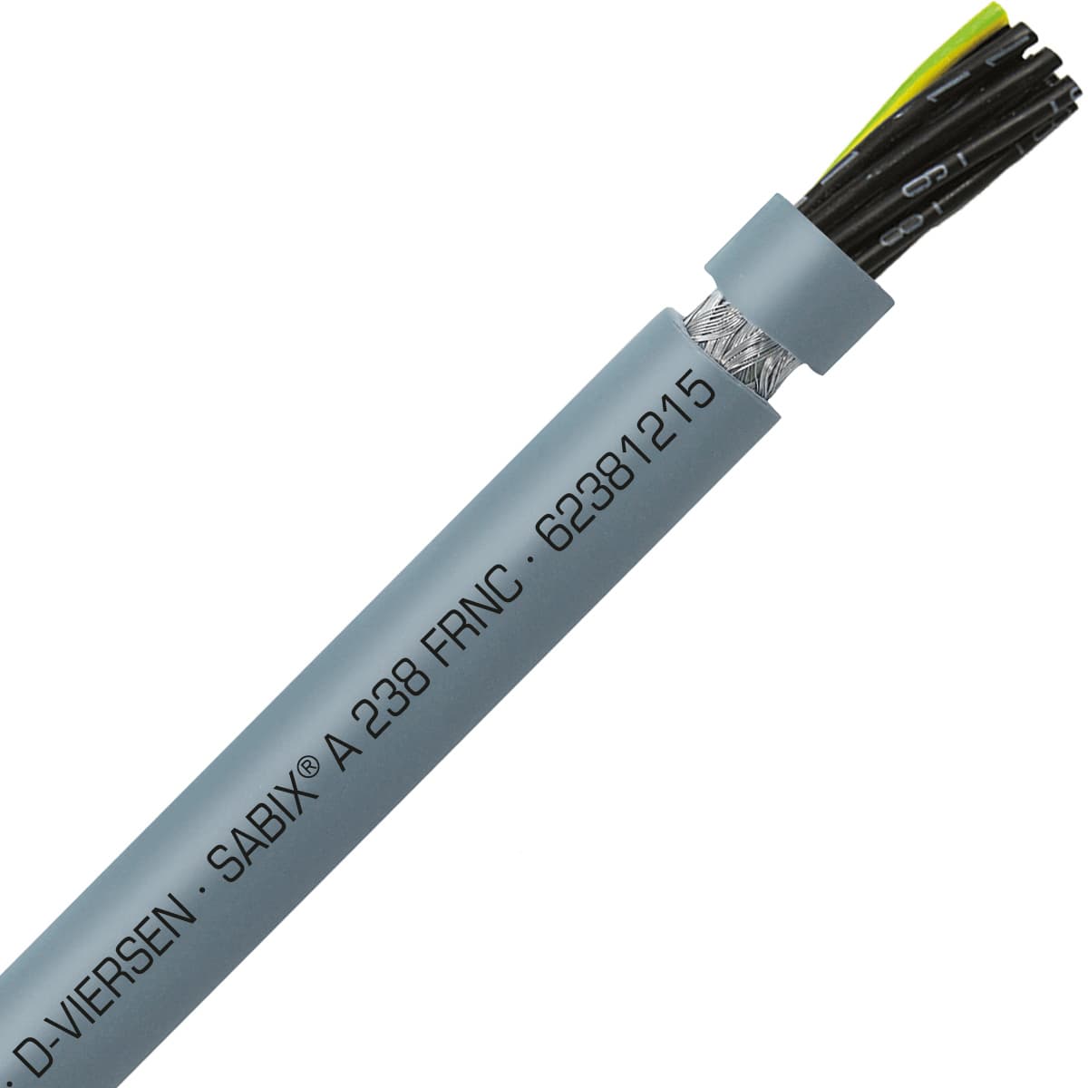 SAB 62381215 SABIX A 238 FRNC - 16 AWG/12c, shielded high temperature flame retardant flexible SABIX control cable, CE, RoHS 62381215 on Powermatic Associates