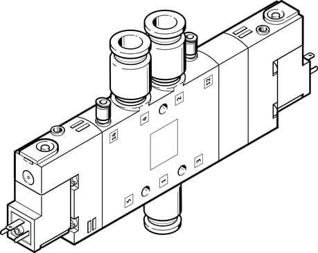 Festo 170336 solenoid valve CPE18-M3H-5/3BS-QS-10 High component density Valve function: 5/3 pressurised, Type of actuation: electrical, Width: 18 mm, Standard nominal flow rate: 1000 l/min, Operating pressure: -0,9 - 10 bar 170336 on Powermatic Associates