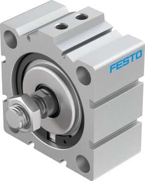 Festo 188320 short-stroke cylinder ADVC-80-10-A-P No facility for sensing, piston-rod end with male thread. Stroke: 10 mm, Piston diameter: 80 mm, Based on the standard: (* ISO 6431, * Hole pattern, * VDMA 24562), Cushioning: P: Flexible cushioning rings/plates at bot 188320 on Powermatic Associates