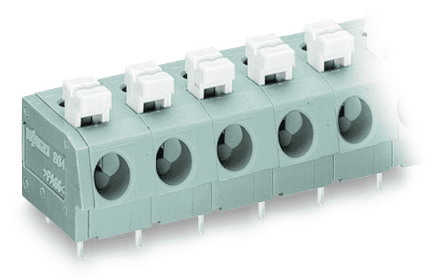 WAGO 804-306 804-306 WAGO - PCB terminal block; push-button; 2.5 mm²; Pin spacing 7.5 mm; 6-pole; Push-in CAGE CLAMP®; 2,50 mm²; gray 804-306 on Powermatic Associates