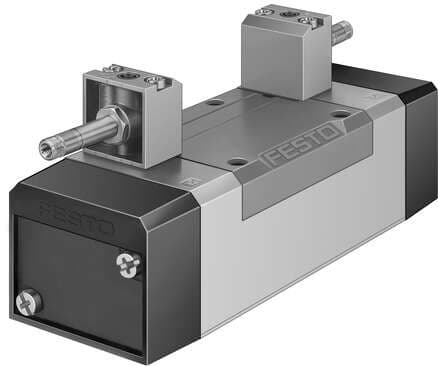 Festo 535971 solenoid valve MFH-5/3G-D-3-C-EX With manual override, without solenoid coil or socket. Solenoid coil and socket should be ordered separately. Valve function: 5/3 closed, Type of actuation: electrical, Width: 65 mm, Standard nominal flow rate: 4100 l/min, 535971 on Powermatic Associates