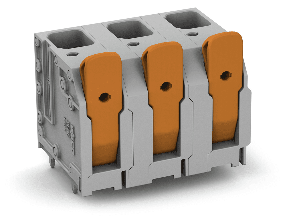WAGO 2616-3354 2616-3354 WAGO - PCB terminal block; lever; Pin spacing 15 mm; double pinning; 4-pole; Push-in CAGE CLAMP®; gray 2616-3354 on Powermatic Associates