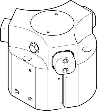 Festo 1163050 three-point gripper HGDD-80-A-G1 With gripping force backup when opening ...-G1. Size: 80, Stroke per gripper jaw: 12 mm, Max. replacement accuracy: <: 0,2 mm, Max. angular gripper jaw backlash ax,ay: <: 0,1 deg, Max. gripper jaw backlash Sz: <: 0,05 m 1163050 on Powermatic Associates