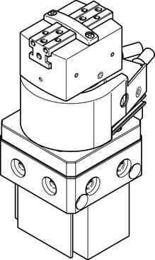 Festo 1187957 swivel/gripper unit HGDS-PP-12-YSRT-A-B With hydraulic cushioning Size: 12, Rotation angle adjustment range: 0 - 210 deg, Stroke per gripper jaw: 2,5 mm, Max. angular gripper jaw backlash ax,ay: 0,1 deg, Max. gripper jaw backlash Sz: 0,02 mm 1187957 on Powermatic Associates