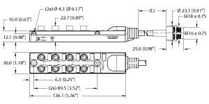 Turck TB-8M8M-4-0.3-BSFD19-942 TB-8M8M-4-0.3-BSFD19-942 Turck - TB-8M8M-4-0.3-BSFD19-942 Junction Box - Actuator/Sensor, 8-port, M8, 4 pole I/O port with cable homerun TB-8M8M-4-0.3-BSFD19-942 on Powermatic Associates