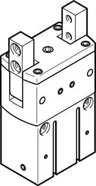 Festo 563908 radial gripper HGRT-25-A Size: 25, Max. replacement accuracy: <: 0,2 mm, Max. angular gripper jaw backlash ax,ay: <: 0,1 deg, Max. opening angle: 180 deg, Rotationally symmetrical: <: 0,2 mm 563908 on Powermatic Associates
