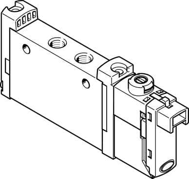 Festo 577316 solenoid valve VUVG-L10-M52-RT-M5-1H2L-W1 Valve function: 5/2 monostable, Type of actuation: electrical, Valve size: 10 mm, Standard nominal flow rate: 220 l/min, Operating pressure: 2,5 - 8 bar 577316 on Powermatic Associates