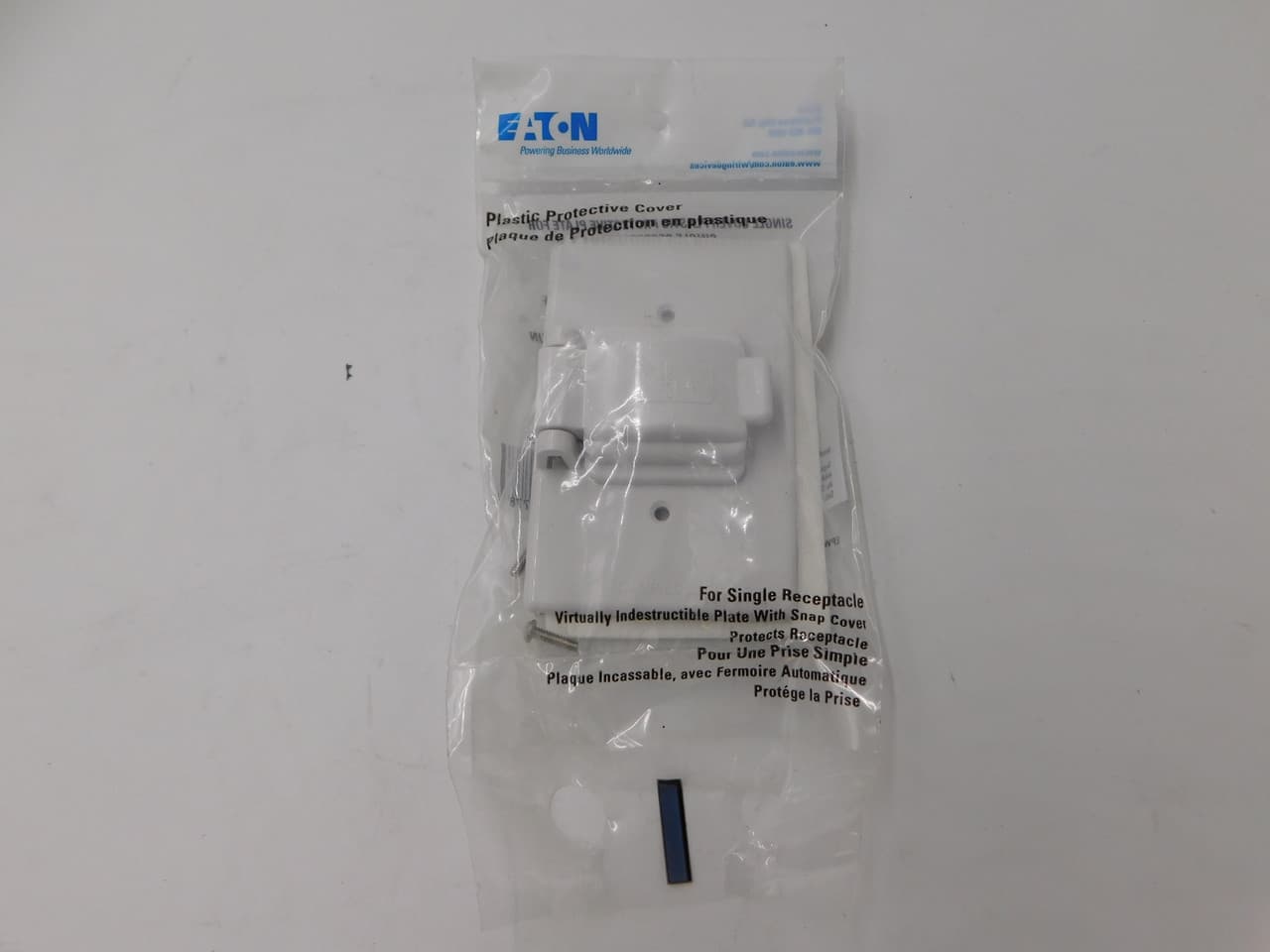Eaton S1961W-SP EATON NON-METALLIC SINGLE RECEPTACLE COVER, STAY-OPEN, SURFACE MOUNT, WHITE, SINGLE RECEPTACLE, DRY ENVIRONMENTS, THERMOPLASTIC, SINGLE-GANG, HORIZONTAL, STANDARD S1961W-SP on Powermatic Associates