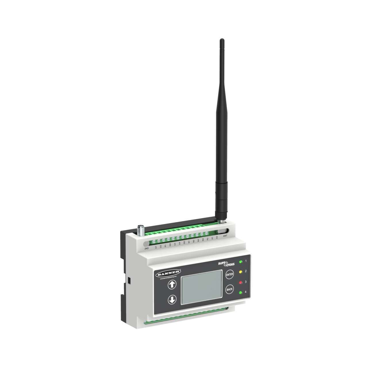 Banner DXM1000-B1 DXM1000 Controller; I/O Base Board Only; Inputs: 4 Universal; Outputs: 4 NMOS Discrete, 2 Selectable Analog, 2 Switched Power, 1 Courtesy Power; M7 Processor, 16MB Memory, LCD Display; RS485, Ethernet, USB, CAN, RS232, Solar/Battery Controller DXM1000-B1 on Powermatic Associates