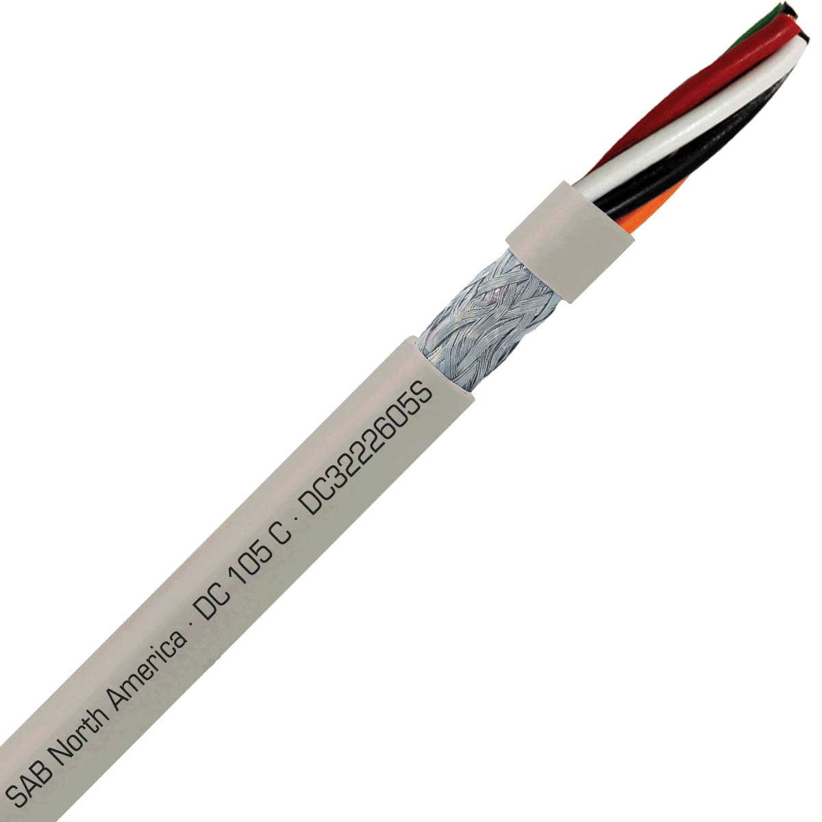 SAB DC3222605S DC 105 C - 26 AWG/5c, shielded flexible oil resistant data cable, UL, CSA, CE, RoHS DC3222605S on Powermatic Associates