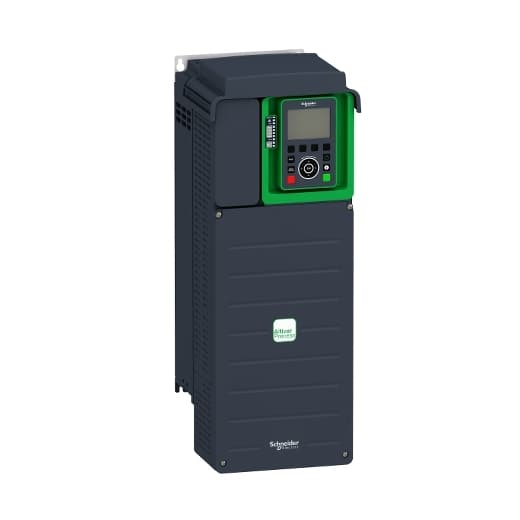 Schneider Electric ATV930D11M3 Schneider Electric ATV930D11M3 is a Variable Speed/Frequency Drive (VSD/VFD) / Inverter from the Altivar Process 930 series, designed for enclosed variable speed and frequency drive applications. It features Safe Torque Off (STO) up to SIL3, constant load torque standard, optimized torque mode for PM (permanent magnet) motors, and motor control with an overload torque up to 180% Tn in both open or closed loop configurations. This model supports Master/Slave and load sharing with drive-to-drive capability, offers continuous and historical real-time measurements with customizable dashboards, and enables predictive maintenance. It comes with a built-in brake unit, operates on a supply voltage of 170-264Vac (200Vac / 220Vac / 230Vac / 240Vac nom.), and has dimensions of H545.9mm x W211mm x D235mm. The ATV930D11M3 is IP21 rated, supports wall mounting, and uses Modbus, Modbus TCP, and Ethernet/IP communication protocols. It is designed for a 3-phase network with an output frequency range of 0.1-599 Hz. The drive includes 2 analog outputs (0-10Vdc / 0-20mA), 8 digital inputs (24Vdc; sink/source), and 3 digital outputs (24Vdc; 30kHz pulse max and 1kHz PTO, plus C/O SPDT relay contact). It also features 3 analog inputs for versatile connectivity. The rated current is 46.8A for normal-duty and 32.7A for heavy-duty operations at 4kHz, with a maximum current of 56.2A for normal-duty and 49.1A for heavy-duty operations for 60 seconds. The current consumption is specified for both 200Vac and 240Vac under normal and heavy-duty conditions. The rated active power is 11kW for normal-duty and 7.5kW for heavy-duty operations, corresponding to 15HP and 10HP, respectively. ATV930D11M3 on Powermatic Associates