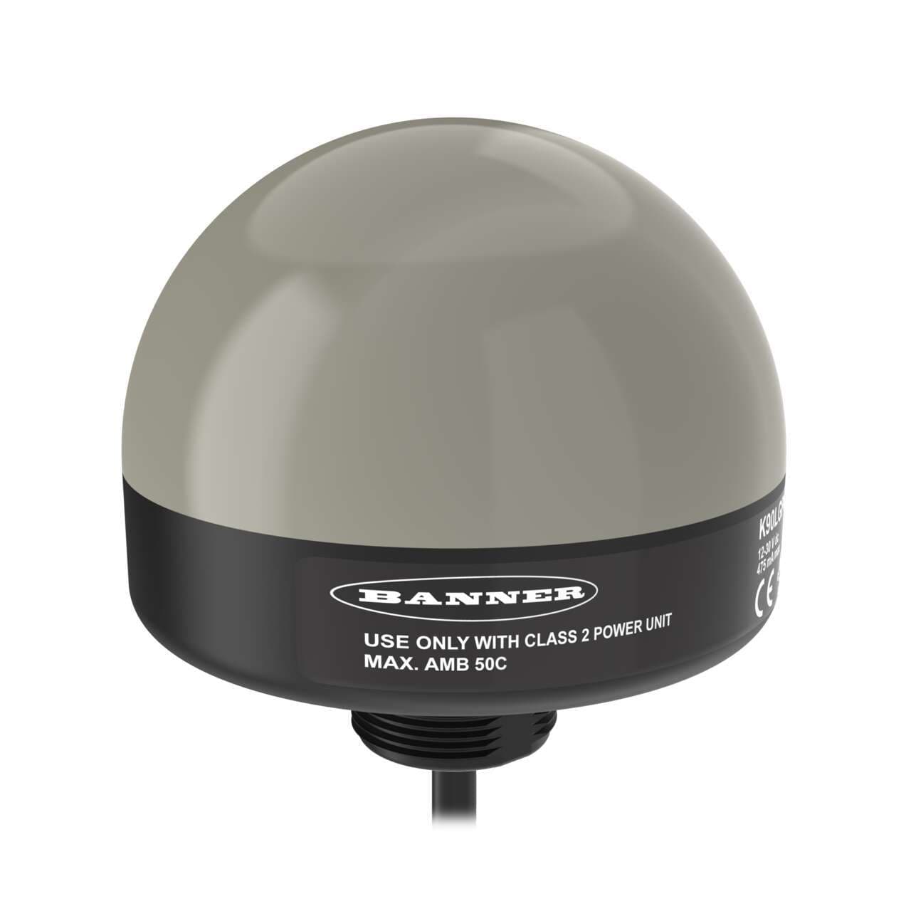 Banner K90PLRGB7QP K90 Pro Series: 7-color RGB Indicator; Voltage: 12-30 V dc; Housing: Polycarbonate; IP67; Input: Bimodal; Colors: Multicolor; 150 mm (6 in) 5-pin M12 PVC Pigtail QD K90PLRGB7QP on Powermatic Associates