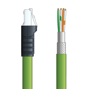 Lapp C6A002S02 C6A002S02 - LAPP ETHERLINE® Industrial Cordsets 22 AWG / 4 pair CAT6A - Green Polyurethane (PUR) - RJ45 / Wire Leads connectors - 2m C6A002S02 on Powermatic Associates
