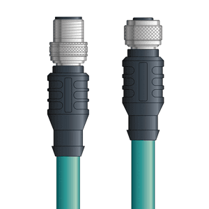 Lapp C5E007S10 C5E007S10 - LAPP ETHERLINE® Industrial Cordsets 26 AWG / 4 pair CAT5e - Teal Polyurethane (PUR) - M12 Male / M12 Female connectors - 10m C5E007S10 on Powermatic Associates