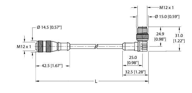 Turck RK 4.4T-18-WS 4.4T RK 4.4T-18-WS 4.4T Turck - RK 4.4T-1.8-WS 4.4T Actuator and Sensor Cordset, Extension Cable RK 4.4T-18-WS 4.4T on Powermatic Associates