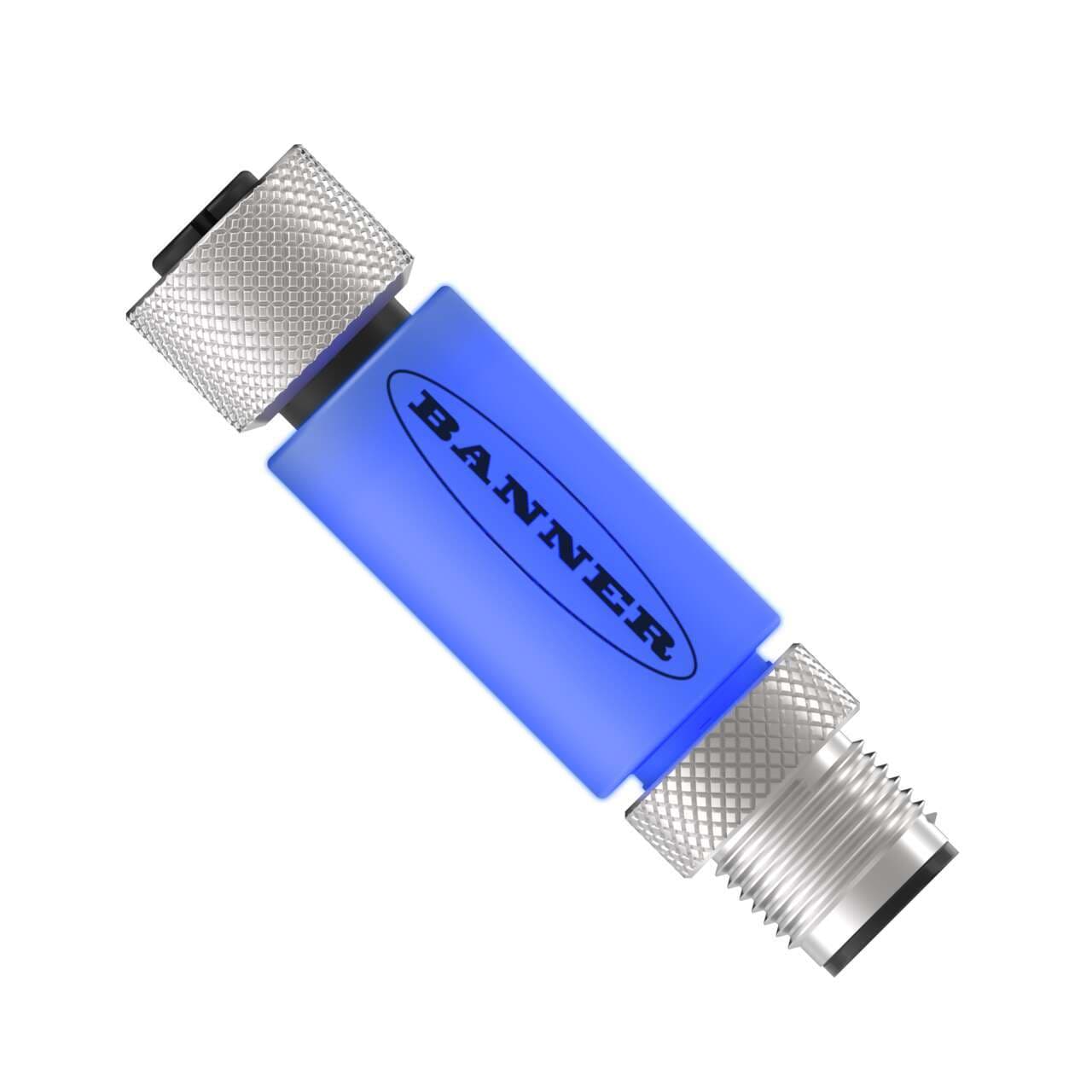 Banner TL15B4Q TL15 Series: 1-Color In-Line Status Indicator Segment; Voltage: 12 or 24 V dc; Housing: PVC; IP67; Input: PNP; Colors: Blue, Pin 4; Male-Female 5-pin M12 Integral QD TL15B4Q on Powermatic Associates