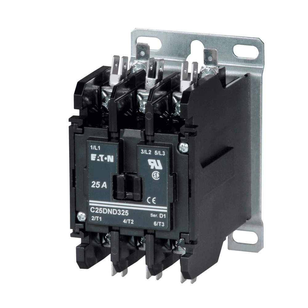 Eaton C25DNE2501A-GL C25DNE2501A-GL Eaton - Eaton definite purpose contactor, Quick, 50A, 120 Vdc, Open with metal mounting plate, 15-50A, two- and three-pole, 50A, Contactor, Two-pole, 65A, Box lugs (posidrive setscrew), Non-reversing C25DNE2501A-GL on Powermatic Associates