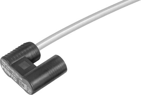 Festo 36198 proximity sensor SMEO-4U-K-LED-24 With reed contact and light-emitting diode, without mounting kit. Design: Round, Authorisation: RCM Mark, CE mark (see declaration of conformity): to EU directive for EMC, Materials note: Free of copper and PTFE, Measurin 36198 on Powermatic Associates