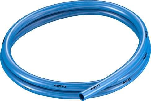 Festo 159668 plastic tubing PUN-10X1,5-BL Standard O.D tubing, for QS plug connectors, CN and CK polyurethane fittings (not approved for use in the food industry). Outside diameter: 10 mm, Bending radius relevant for flow rate: 54 mm, Inside diameter: 7 mm, Min. bendi 159668 on Powermatic Associates