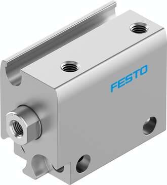 Festo 5269269 compact cylinder AEN-S-10-10-I-A Stroke: 10 mm, Piston diameter: 10 mm, Cushioning: No cushioning, Assembly position: Any, Mode of operation: pushing action 5269269 on Powermatic Associates