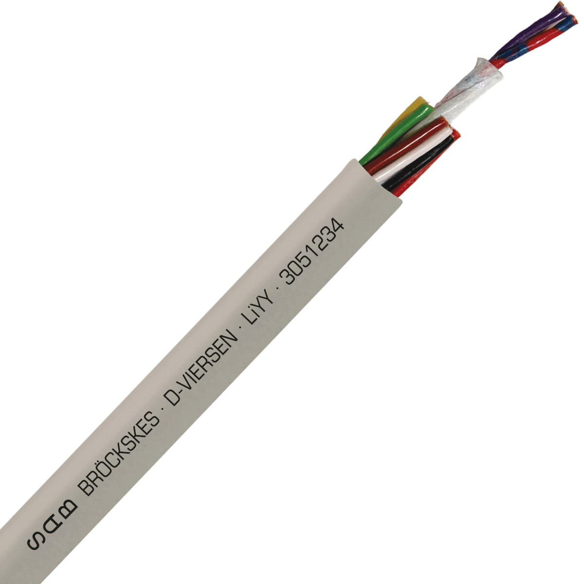 SAB 3051234 LiYY - 22 AWG/12c, multi-conductor signal and control PVC cable with DIN color code 3051234 on Powermatic Associates
