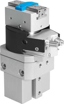 Festo 1187960 swivel/gripper unit HGDS-PP-16-YSRT-A-B With hydraulic cushioning Size: 16, Rotation angle adjustment range: 0 - 210 deg, Stroke per gripper jaw: 4,5 mm, Max. angular gripper jaw backlash ax,ay: 0,1 deg, Max. gripper jaw backlash Sz: 0,02 mm 1187960 on Powermatic Associates