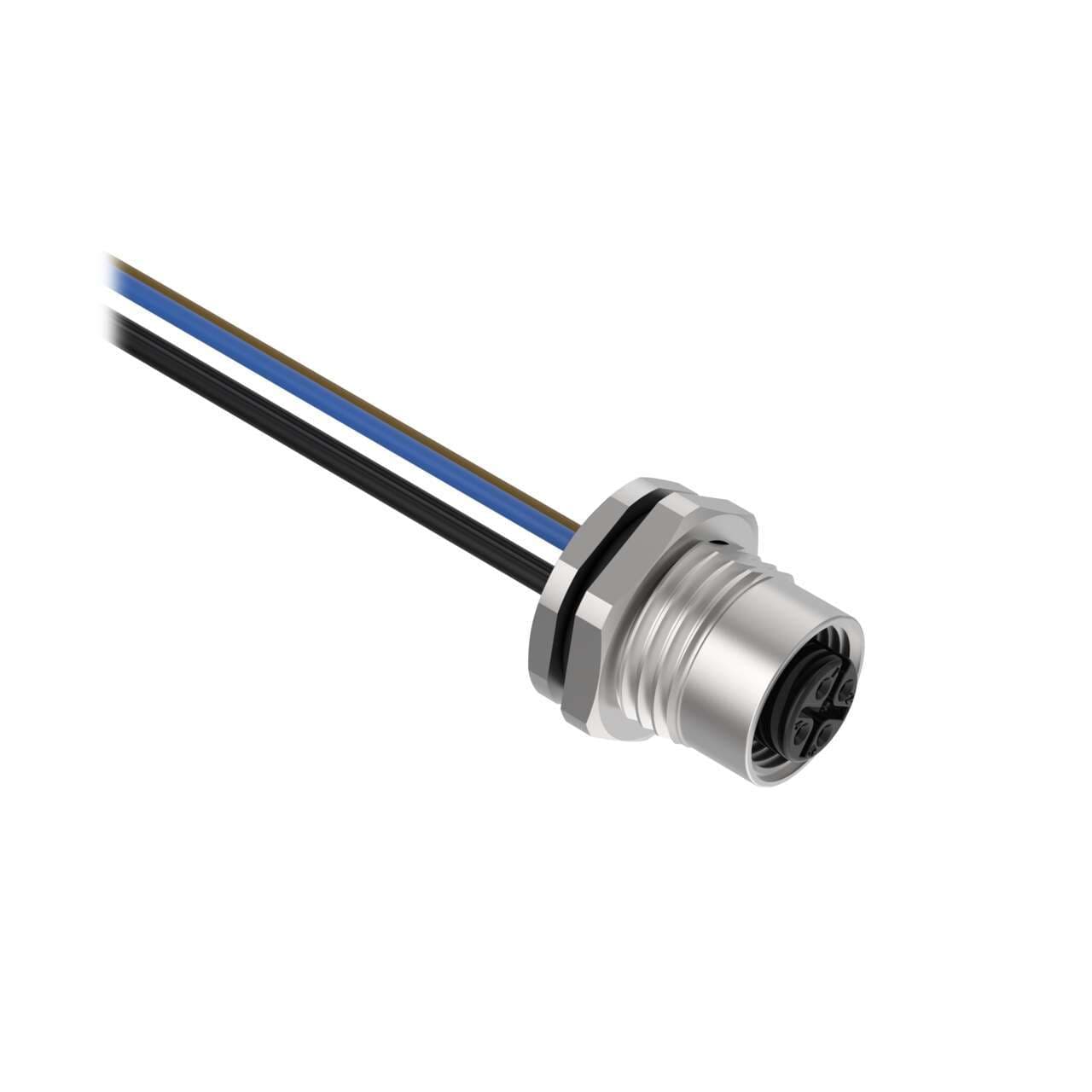 Banner BR-M12F4R9-1 Banner BR-M12F4R9-1 - Receptacle 4-pin Female; 4x22 PVC 1 m Length; Rear Mount PG9 w/ Locknut BR-M12F4R9-1 on Powermatic Associates