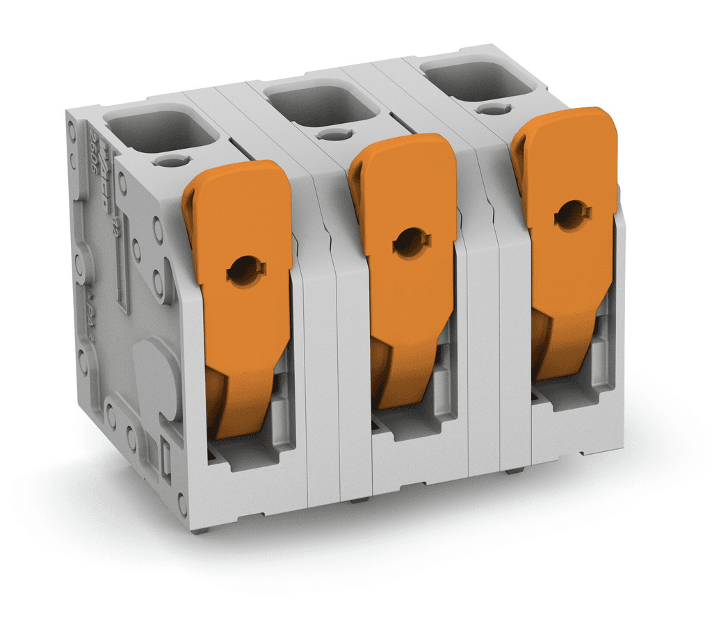 WAGO 2606-3355 2606-3355 WAGO - PCB terminal block; lever; Pin spacing 12.5 mm; double pinning; 5-pole; Push-in CAGE CLAMP®; gray 2606-3355 on Powermatic Associates