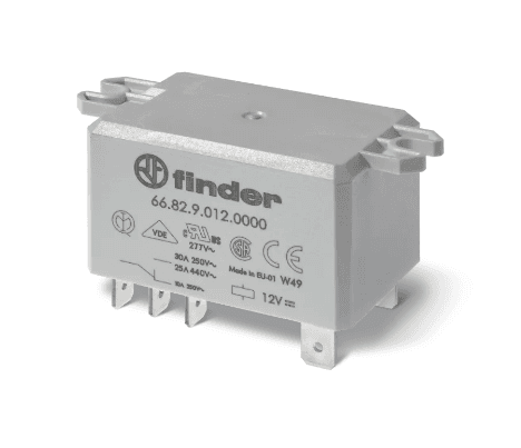Finder 66.82.9.012.4300 Finder 66.82.9.012.4300 Power Relay, DPST-NO 30A , 12V DC Coil, AgSnO, Top Flange Mount-250 66.82.9.012.4300 on Powermatic Associates