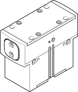 Festo 1132956 parallel gripper HGPD-63-A-G2 With gripping force backup when closing...-G2. Size: 63, Stroke per gripper jaw: 16 mm, Max. replacement accuracy: <: 0,2 mm, Max. angular gripper jaw backlash ax,ay: <: 0,1 deg, Max. gripper jaw backlash Sz: <: 0,02 mm 1132956 on Powermatic Associates
