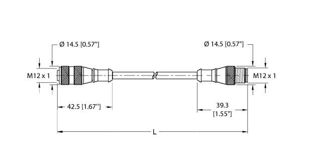 Turck RK 12T-25-RS 12T RK 12T-25-RS 12T Turck - RK 12T-25-RS 12T Actuator and Sensor Cordset, Extension Cable RK 12T-25-RS 12T on Powermatic Associates