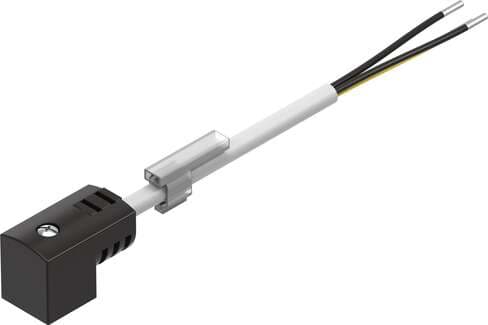 Festo 151688 plug socket with cable KMEB-1-24-2.5-LED pre-assembled, for VUVB, MEBH, MOEBH valves and N2 solenoids. Switching position indicator: LED, Mounting type: On solenoid valve with M2.5 central screw, Assembly position: Any, Product weight: 125 g, Electrical c 151688 on Powermatic Associates