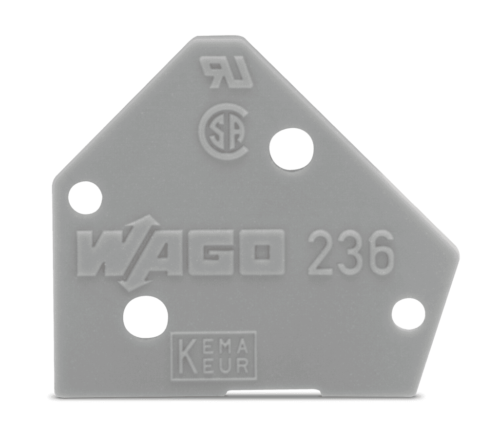 WAGO 236-600 236-600 WAGO - End plate; 1 mm thick; snap-fit type; orange 236-600 on Powermatic Associates