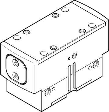 Festo 1132954 parallel gripper HGPD-63-A Size: 63, Stroke per gripper jaw: 16 mm, Max. replacement accuracy: <: 0,2 mm, Max. angular gripper jaw backlash ax,ay: <: 0,1 deg, Max. gripper jaw backlash Sz: <: 0,02 mm 1132954 on Powermatic Associates