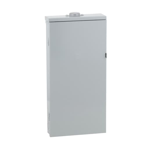 Schneider Electric QO330L200GRB Square D by Schneider Electric QO330L200GRB is a load center designed for surface mounting with a rated current of 200A and a connection type featuring lugs. It measures H758mm x W375mm (H29.84" x W14.76") and offers 30 spaces for single pole circuits. This load center is built with a welded galvannealed steel enclosure and tin-plated copper busbar, ensuring compatibility with both aluminium and copper lugs ranging from 6AWG to 250kcmil. It operates on a three-phase network (3PH-3W/4W) with a rated voltage of 120Vac/240Vac and has a short circuit breaking rating of 65kA. The QO330L200GRB is designed to offer a degree of protection rated at NEMA 3R. QO330L200GRB on Powermatic Associates