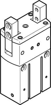 Festo 563909 radial gripper HGRT-25-A-G2 With gripping force backup when closing...-G2. Size: 25, Max. replacement accuracy: <: 0,2 mm, Max. angular gripper jaw backlash ax,ay: <: 0,1 deg, Max. opening angle: 180 deg, Rotationally symmetrical: <: 0,2 mm 563909 on Powermatic Associates