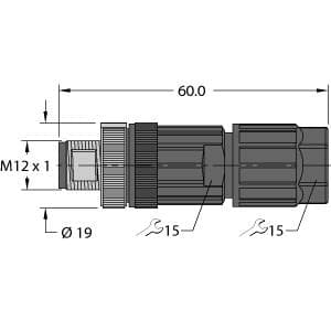 Turck FW-ERSPM0526-SA-P-0408 FW-ERSPM0526-SA-P-0408 Turck - FW-ERSPM0526-SA-P-0408 Field-Wireable Connector, Male Connector M12 × 1, Straight FW-ERSPM0526-SA-P-0408 on Powermatic Associates