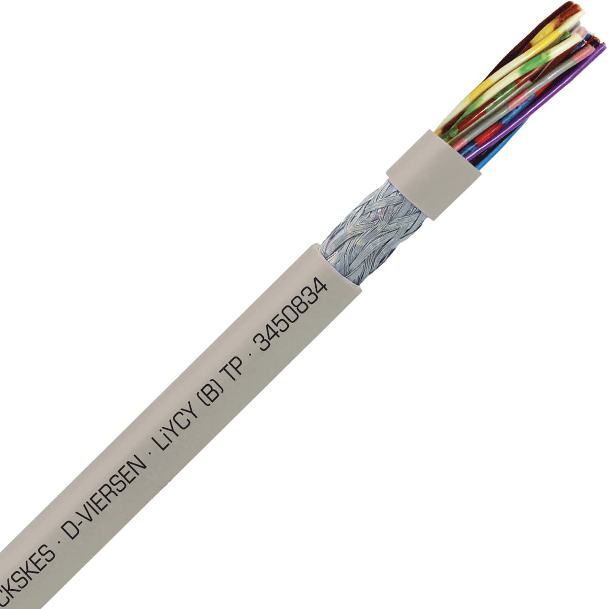 SAB 3450834 LiYCY (B) TP - 22 AWG/8pr, shielded multi-paired signal and control PVC cable with DIN color code 3450834 on Powermatic Associates