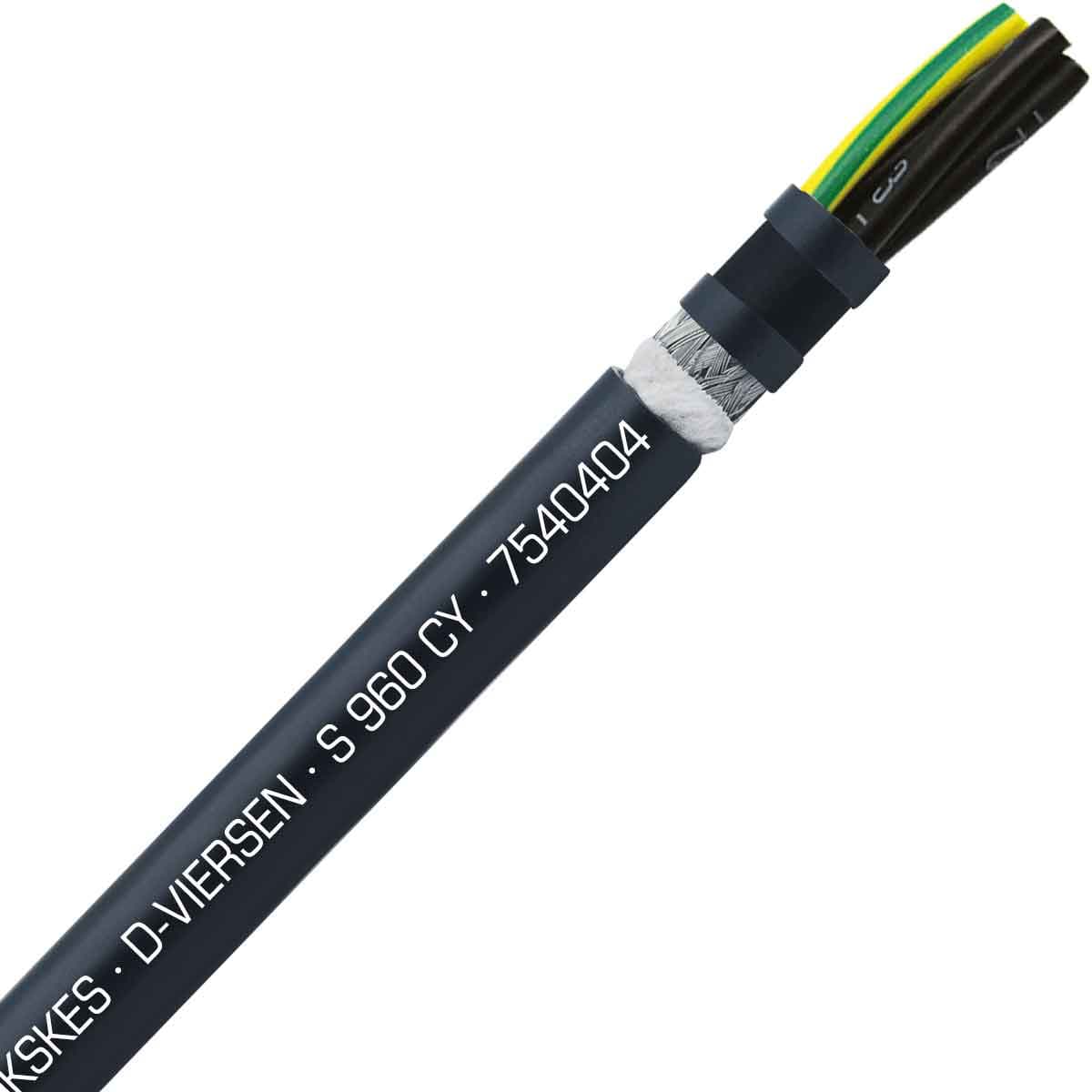 SAB 7540404 S 960 CY - 4 AWG/4c, shielded oil resistant continuous flex PVC control cable, UL, CSA, CE,RoHS 7540404 on Powermatic Associates