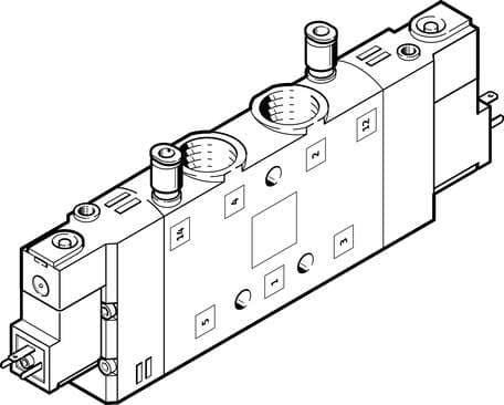 Festo 163815 solenoid valve CPE24-M2H-5JS-3/8 High component density Valve function: 5/2 bistable, Type of actuation: electrical, Width: 24 mm, Standard nominal flow rate: 3200 l/min, Operating pressure: -0,9 - 10 bar 163815 on Powermatic Associates